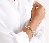 Honora Multi-Strand Cultured Pearl Goldclad SS Bracelet w/ Magnetic Clasp Small